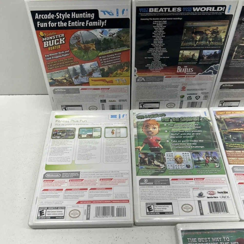 12 Nintendo Wii Games Bundle Donkey‎ Kong Sports Hunting & More Lot Great Value